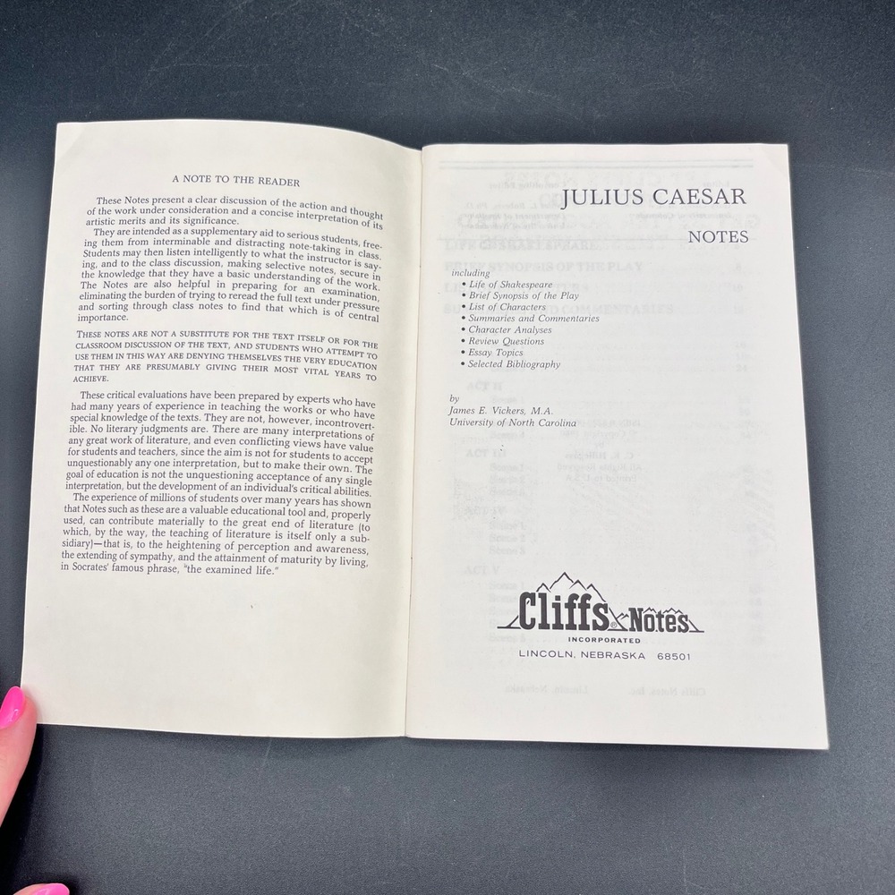 Cliffs Notes on Shakespeare Julius Caesar Study Guide Book Paperback 1980 - Picture 2 of 4